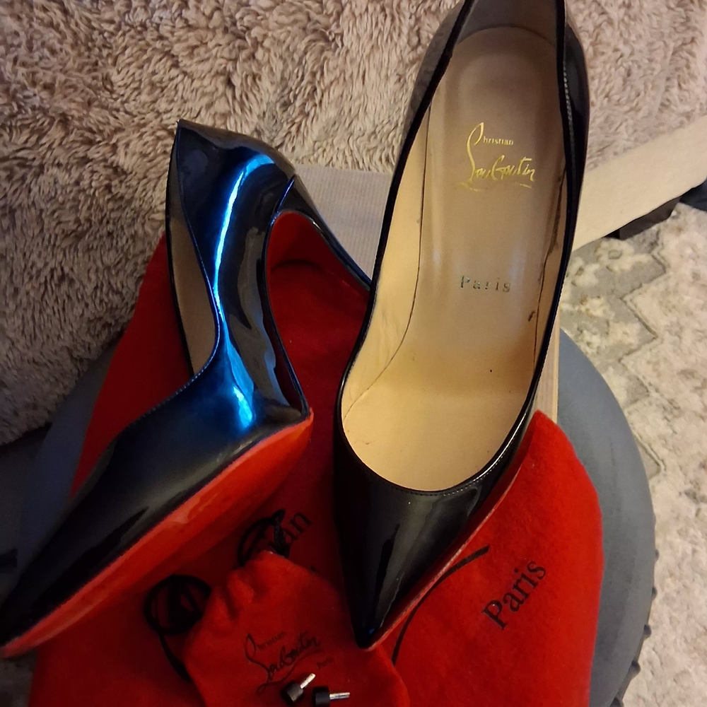 Christian Louboutin Black Patent Leather Pumps